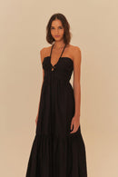 vestido franzido amarração