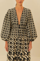 vestido longo estampado pied de tucano